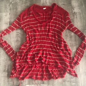 Free People Oversized Woven Striped Top